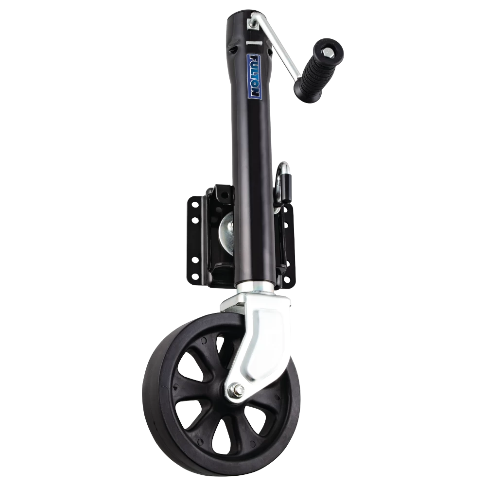 Fulton 1500 lbs Trailer Jack with 8 Inch Spoked Wheel, Black Zinc, for Marine Use