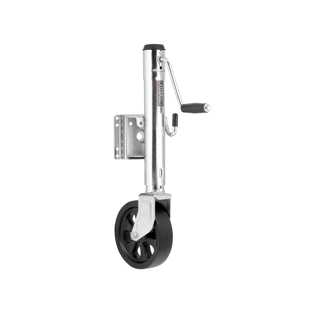 Fulton Trailer Jack with 8 Inch Spoked Wheel, 1500 lbs, Zinc, for Boats