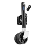 Fulton 1500 lbs Trailer Jack Dual Wheel Black Zinc Bolt-Thru Swivel 12" Lift Corrosion Resistant Bolt-On for Marine Boat and Recreational Applications 600 Hour Salt Spray Testing