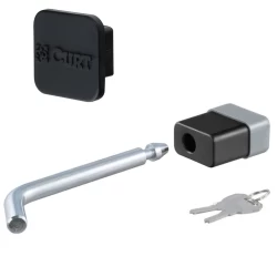 Hitch Receiver Security Lock and Hitch Cover Combo for 1-1/4" Trailer Hitch Receivers Curt Manufacturing