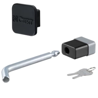 Hitch Receiver Towing Security Lock and Trailer Hitch Cover Combo for 1-1/4" Trailer Hitch Receivers Curt Manufacturing Part Numbers 23020 22271