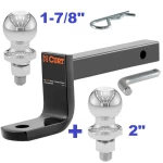 Class 2 Ball Mount 3,500 LBS Tow Kit w/ Dual 1-7/8" + 2" Balls - 9-3/8" Long Shank 3-1/4" Drop or Flip Around 2-5/8" Rise Includes Pin/Clip