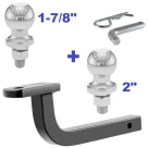 Class 2 Ball Mount 3,500 LBS Tow Kit w/ Dual 1-7/8" + 2" Balls - 11.25" Long Shank 3-1/8" Rise Includes Pin/Clip