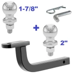 Class 2 Ball Mount 3,500 LBS Tow Kit w/ Dual 1-7/8" + 2" Balls - 11.25" Long Shank 3-1/8" Rise Includes Pin/Clip