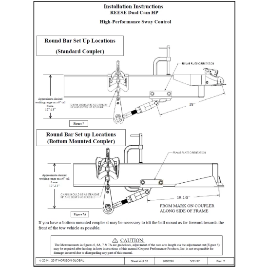 Reese 11.5K Trailer Weight Distribution Hitch Kit w/ Head, Dual Cam Sway Control, Deep Drop Shank, 2-5/16" Ball, Spring Bars, Control Brackets and Lift-Assist Bar, Hardware - Reduce Sway on Travel Trailer