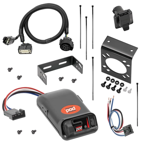 For 2020-2024 Cadillac XT5 7-Way RV Wiring + Pro Series POD Brake Control + Generic BC Wiring Adapter By Tekonsha