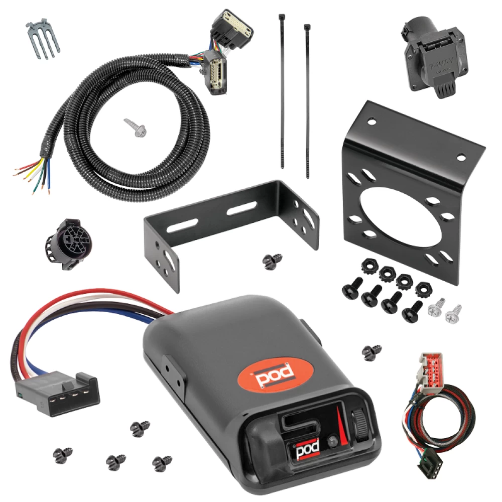 For 2015-2021 Ford F-150 7-Way RV Wiring + Pro Series POD Brake Control + Plug & Play BC Adapter By Tekonsha