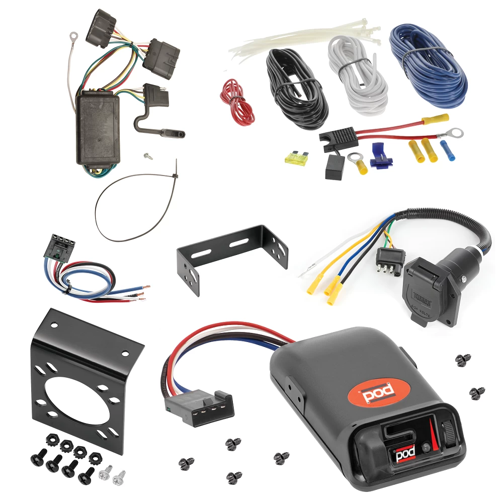 For 2004-2012 Chevrolet Colorado 7-Way RV Wiring + Pro Series POD Brake Control + Generic BC Wiring Adapter By Tekonsha