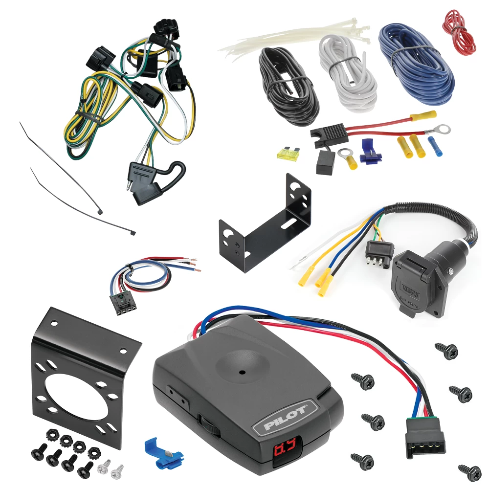 For 1995-1996 Dodge Dakota 7-Way RV Wiring + Pro Series Pilot Brake Control + Generic BC Wiring Adapter By Tekonsha