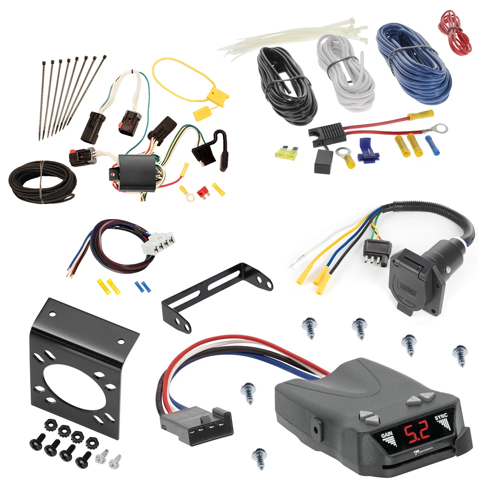For 2007-2009 Chrysler Aspen 7-Way RV Wiring + Tekonsha Brakeman IV Brake Control + Plug & Play BC Adapter By Tekonsha