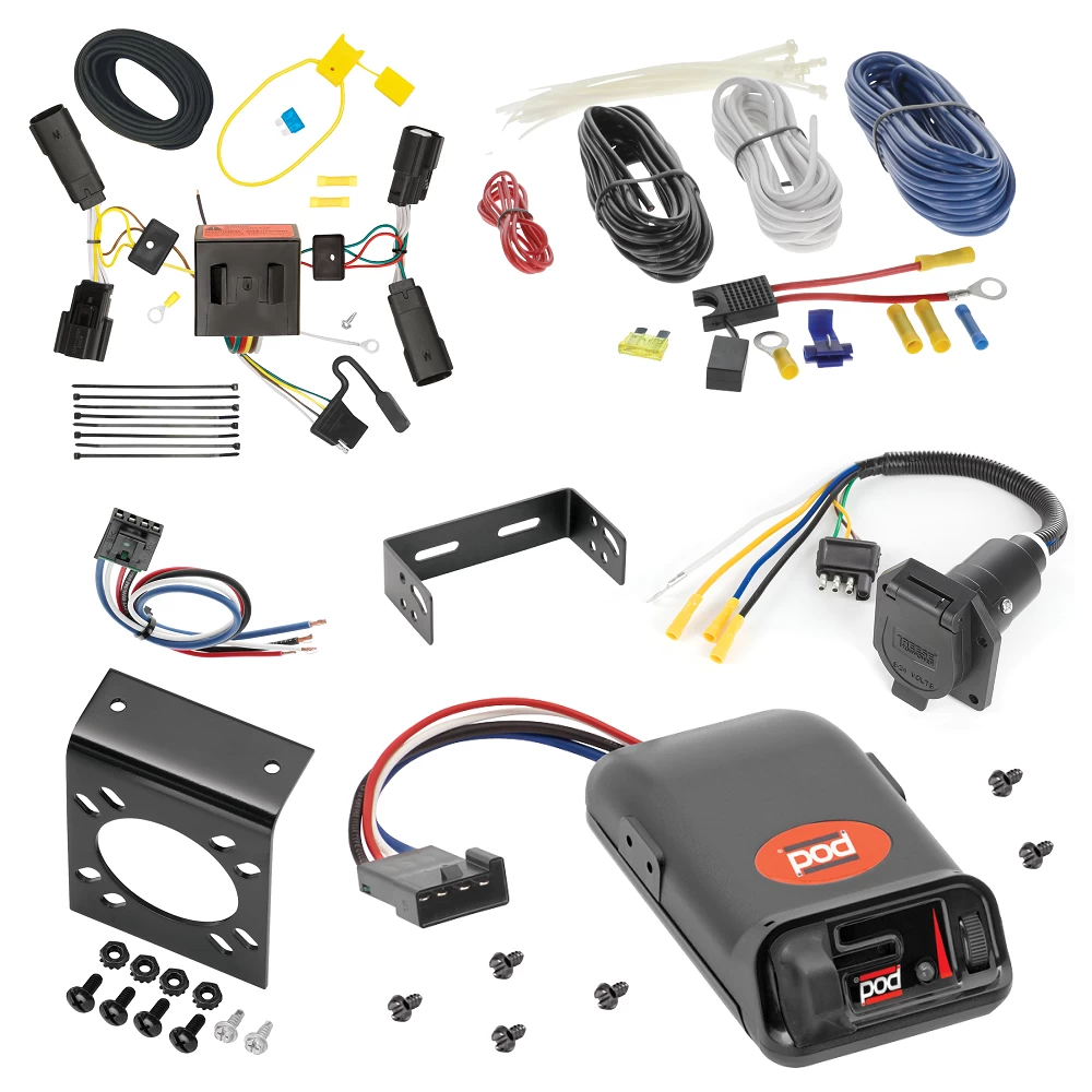 For 2013-2016 Ford Escape 7-Way RV Wiring + Pro Series POD Brake Control + Generic BC Wiring Adapter By Tekonsha