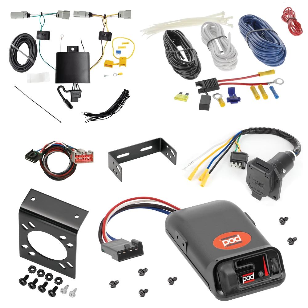 For 2021-2024 Ford Bronco 7-Way RV Wiring + Pro Series POD Brake Control + Plug & Play BC Adapter (Excludes: w/LED Taillights Models) By Tekonsha