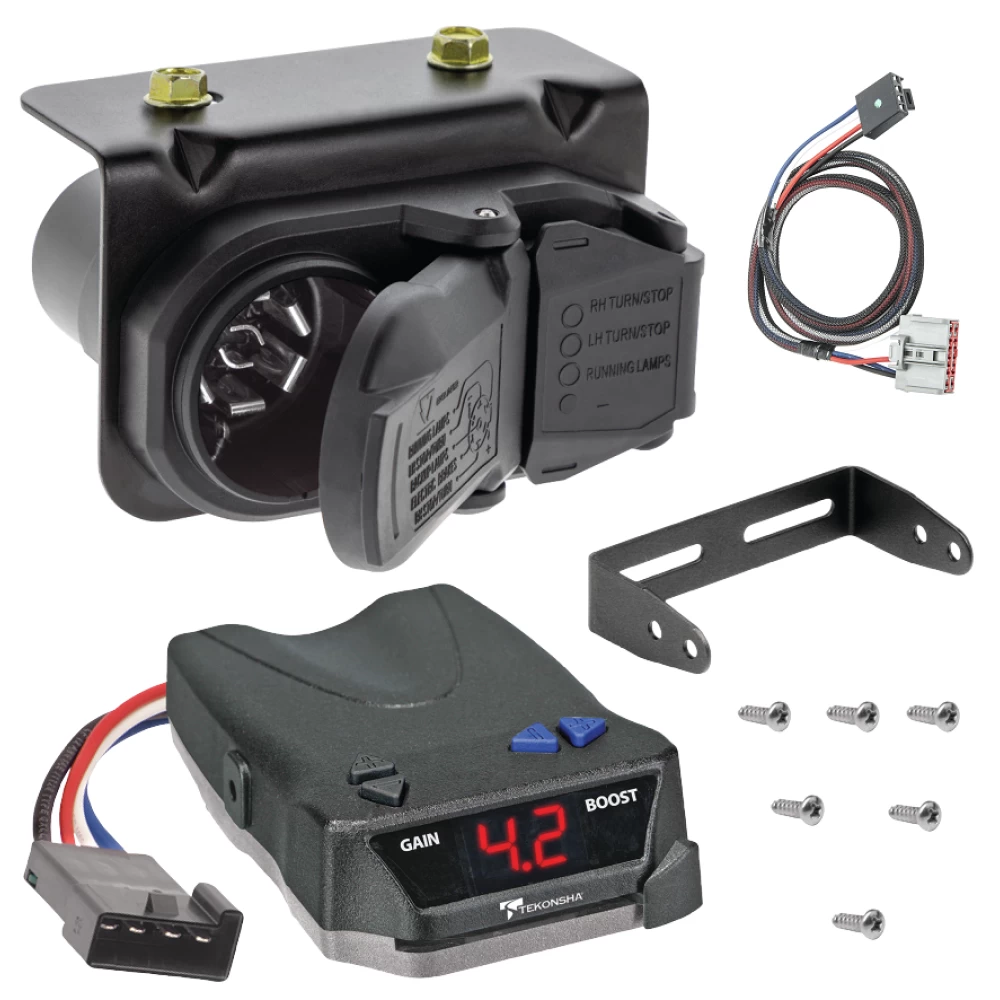 For 2019-2024 Chevrolet Silverado 1500 7-Way RV Wiring + Tekonsha BRAKE-EVN Brake Control + Plug & Play BC Adapter By Tekonsha
