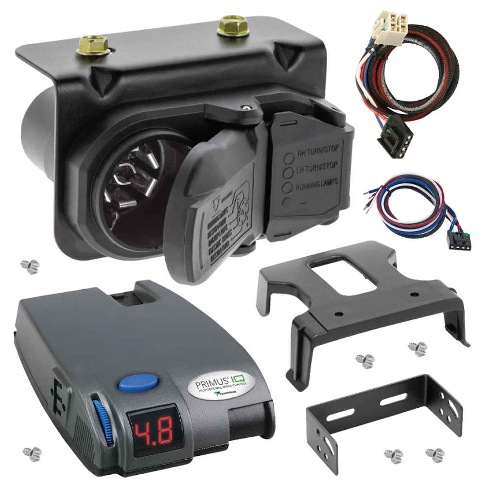 For 2014-2020 Chevrolet Silverado 1500 7-Way RV Wiring + Tekonsha Primus IQ Brake Control + Plug & Play BC Adapter By Tekonsha