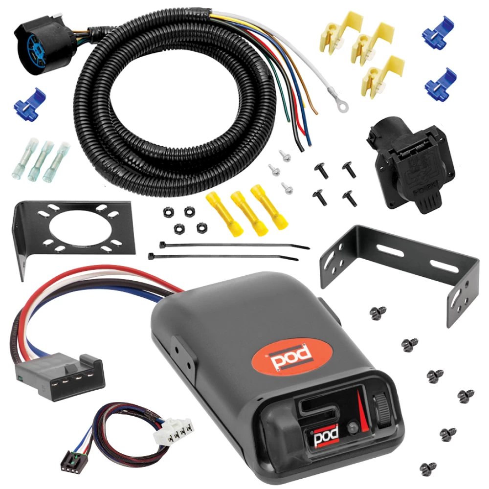 For 1995-2002 Dodge Ram 3500 7-Way RV Wiring + Pro Series POD Brake Control + Plug & Play BC Adapter By Tow Ready