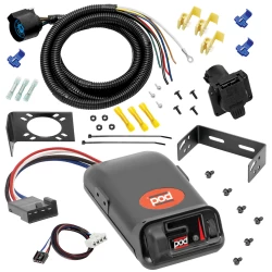 For 1995-2002 Dodge Ram 3500 7 Way Trailer Wiring RV 7 Pin 7 Blade + Pro Series POD Brake Controller + Plug & Play Adapter By Tow Ready