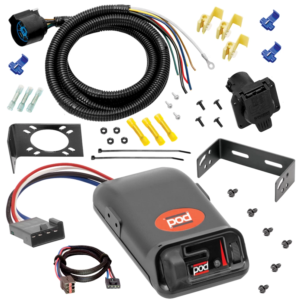 For 1994-1996 Ford F-250 7-Way RV Wiring + Pro Series POD Brake Control + Plug & Play BC Adapter By Tow Ready