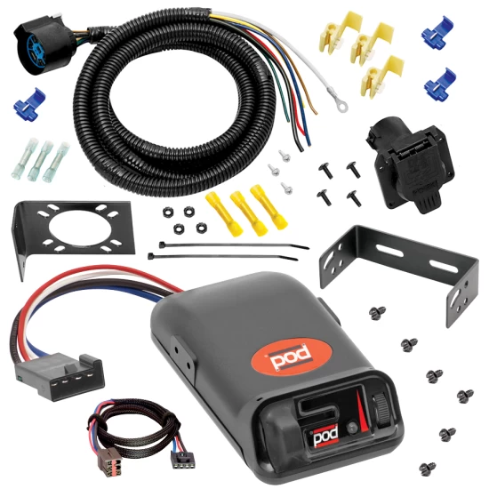 For 1994-1996 Ford F-250 7-Way RV Wiring + Pro Series POD Brake Control + Plug & Play BC Adapter By Tow Ready