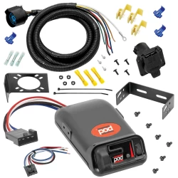 For 1988-2000 Chevrolet C/K Series 7 Way Trailer Wiring RV 7 Pin 7 Blade + Pro Series POD Brake Controller + Wiring Adapter By Tow Ready