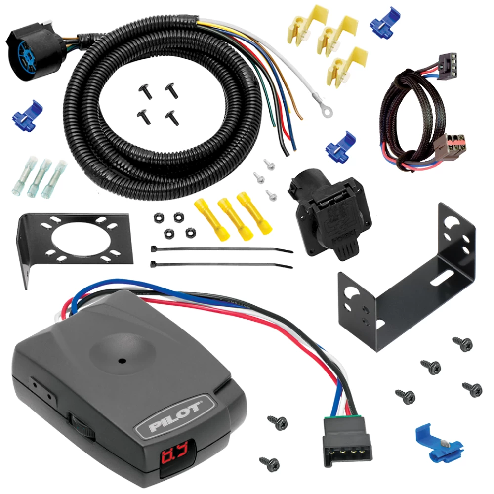 For 1994-1996 Ford F-250 7-Way RV Wiring + Pro Series Pilot Brake Control + Plug & Play BC Adapter By Tow Ready