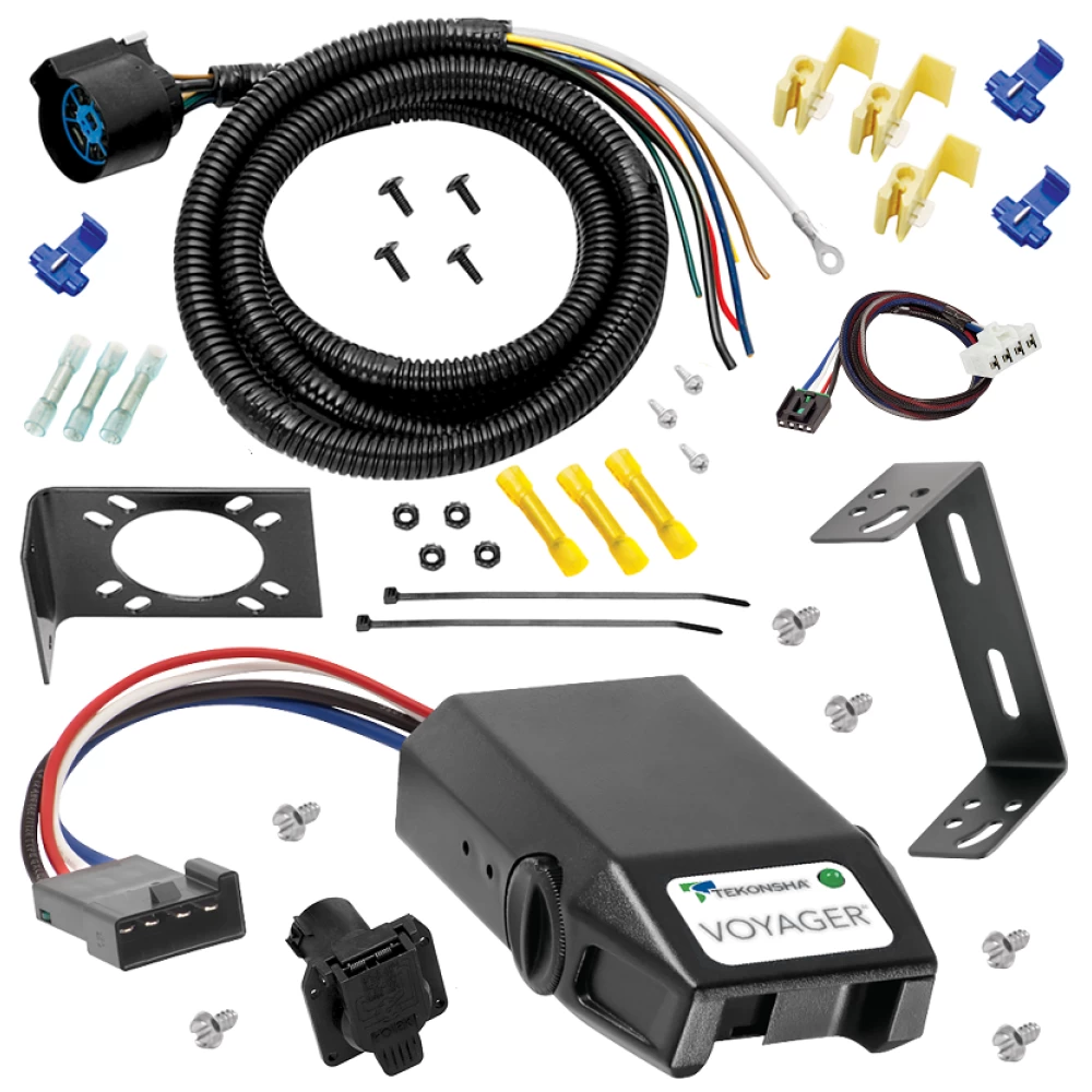 For 1995-2001 Dodge Ram 1500 7-Way RV Wiring + Tekonsha Voyager Brake Control + Plug & Play BC Adapter By Tow Ready