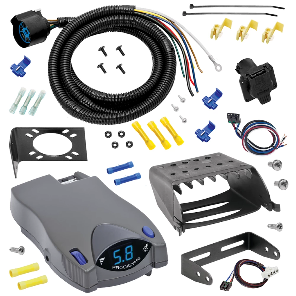 For 1995-2002 Dodge Ram 2500 7-Way RV Wiring + Tekonsha Prodigy P2 Brake Control + Plug & Play BC Adapter By Tow Ready