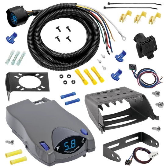 For 1995-2002 Dodge Ram 3500 7-Way RV Wiring + Tekonsha Prodigy P2 Brake Control + Plug & Play BC Adapter By Tow Ready
