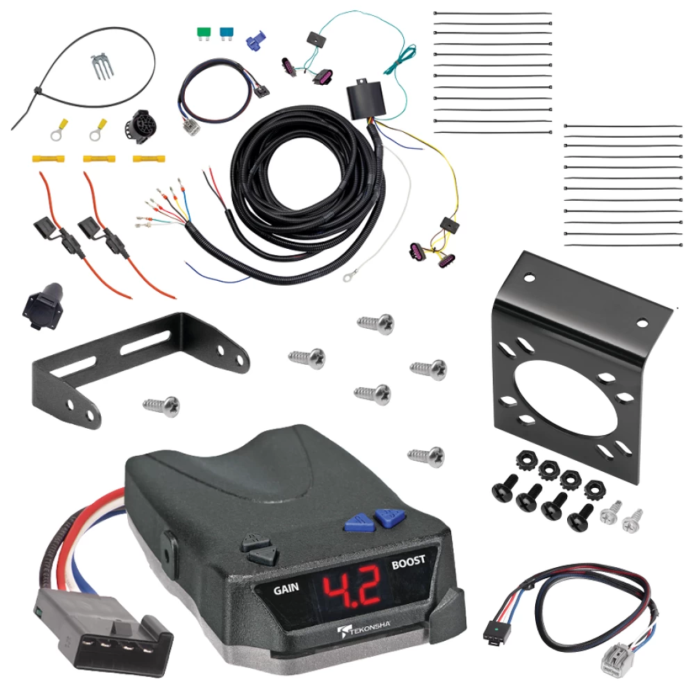For 2014-2023 Dodge Durango 7-Way RV Wiring + Tekonsha BRAKE-EVN Brake Control + Plug & Play BC Adapter By Tekonsha