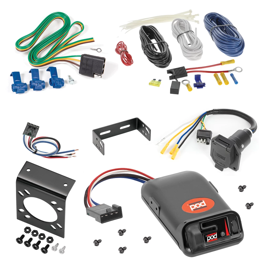 For 1986-1989 Dodge D100 7-Way RV Wiring + Pro Series POD Brake Control + Generic BC Wiring Adapter By Reese Towpower