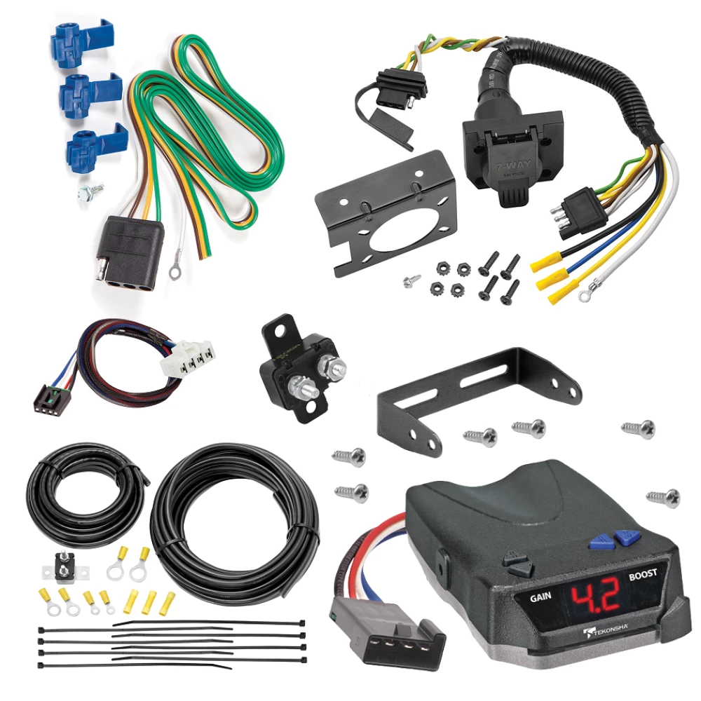 For 2006-2009 Dodge Ram 1500 7-Way RV Wiring + Tekonsha BRAKE-EVN Brake Control + Plug & Play BC Adapter By Reese Towpower