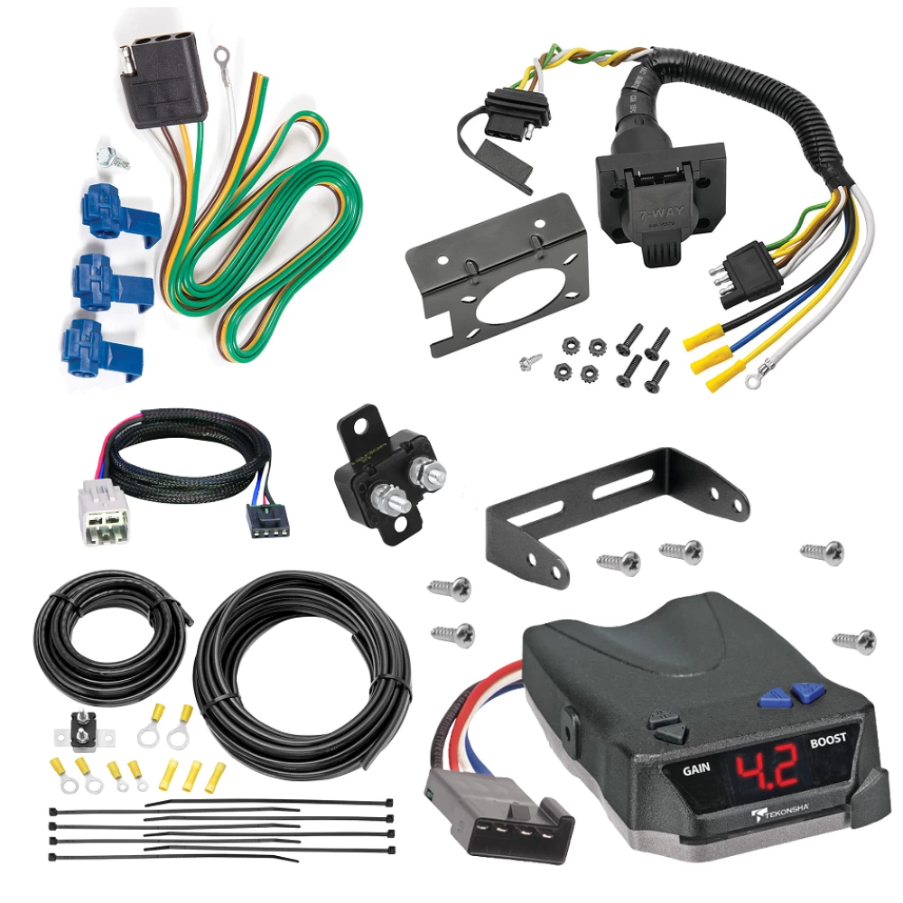For 2005-2007 Ford F-450 Super Duty 7-Way RV Wiring + Tekonsha BRAKE-EVN Brake Control + Plug & Play BC Adapter By Reese Towpower