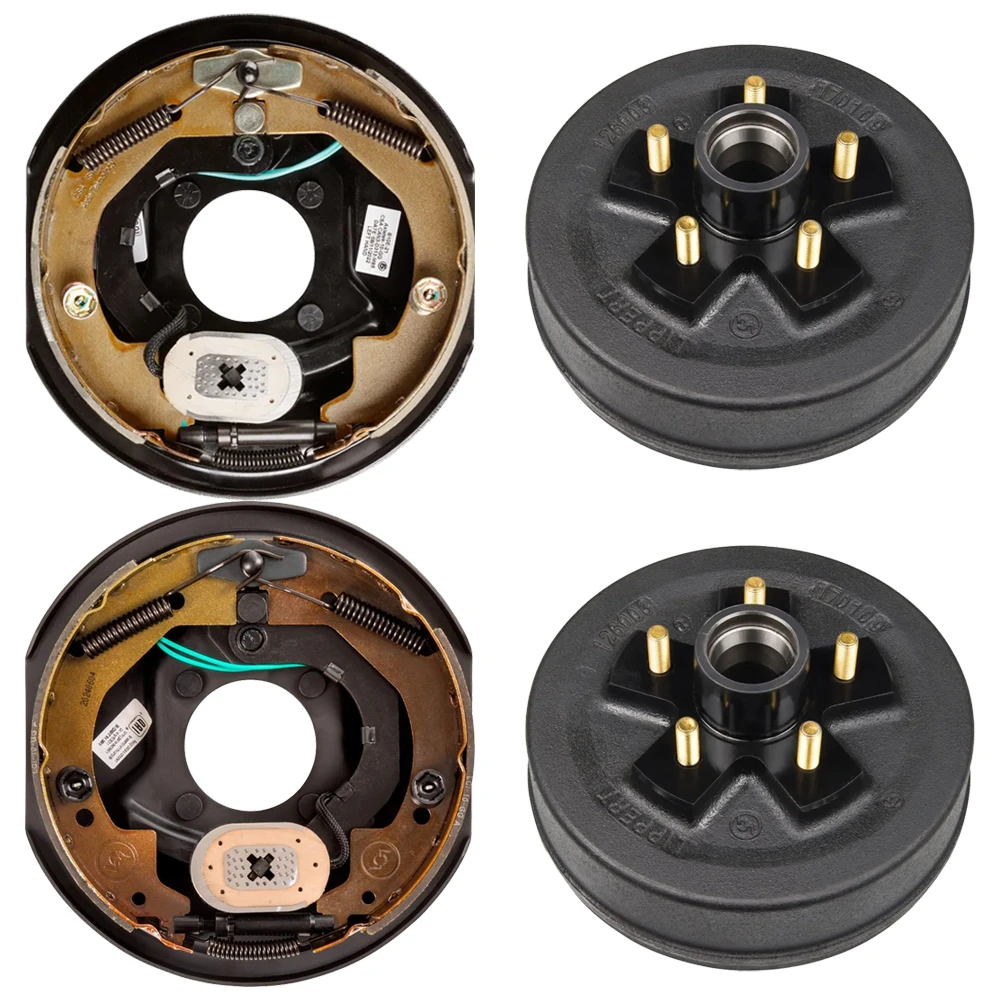 Lippert 3,500 lb electric brake kit with (2-Pairs) 10 in drum-hubs only 5-on-4.5 pattern