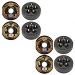 Lippert 3,500-lb tandem axle self-adjusting electric brake & 10-inch drum hub kit, 5-on-4.5, Dexter AL-KO compatible