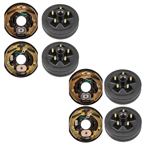 Lippert 3,500-lb tandem axle self-adjusting electric brake & 10-inch drum hub kit, 5-on-4.5, Dexter AL-KO compatible