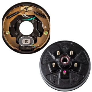 Lippert 3,500-lb axle 10x2.25 self-adjusting electric brake & fully assembled 5-on-4.5 drum hub kit – Dexter / Al-Ko compatible