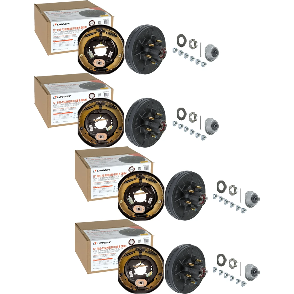 Lippert Tandem 7K Axle 12 x 2 Hub & Drum (6 on 5.5, 1/2" Stud) with Forward Self-Adjusting Brakes