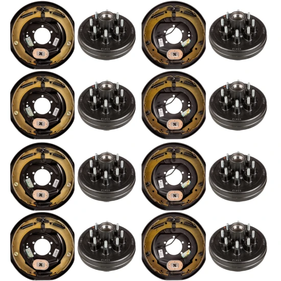 Lippert 12 inch electric brake assembly & 8‑on‑6.5 inch drum hub kit for 7,000 lb quad‑axle trailers – Dexter & Alko compatible