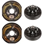 Lippert 12‑inch self‑adjusting electric brake assemblies & bare drum hubs, Dexter compatible, 8‑on‑6.5 bolt pattern, 7K axle