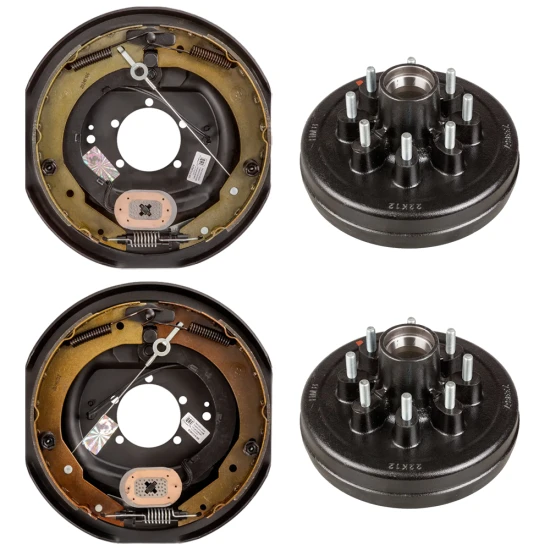 Lippert 12‑inch self‑adjusting electric brake assemblies & bare drum hubs, Dexter compatible, 8‑on‑6.5 bolt pattern, 7K axle