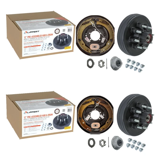 Lippert 7K Axle 12" x 2" Hub & Drum Assemblies, Forward Self-Adjusting Brakes