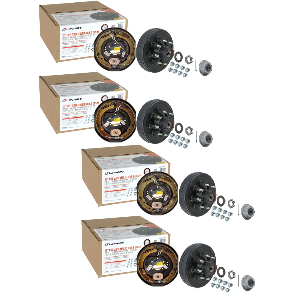 Lippert 7K Tandem Axle 12x2 Pre-Greased Hub & Drum Kit with Forward Self-Adjusting Electric Brakes