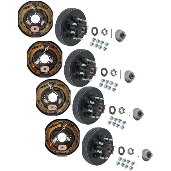 Lippert Tandem Axle 7K 12x2 Pre-Greased Hub & Drum Kit with Self-Adjusting Electric Brakes (8 on 6.5, 9/16 Stud)