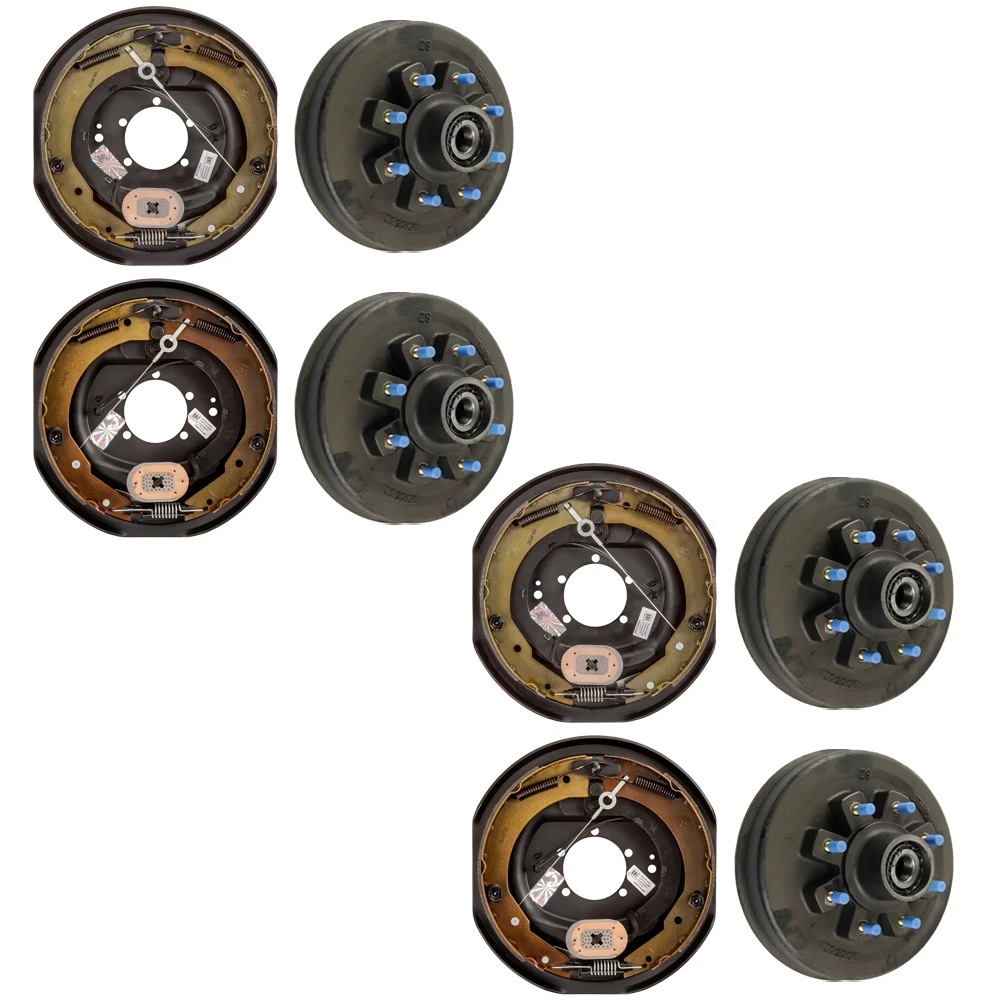 lippert 12 inch self‑adjusting electric brake assemblies and 12 inch 8‑on‑6.5 drum hubs bundle dexter compatible