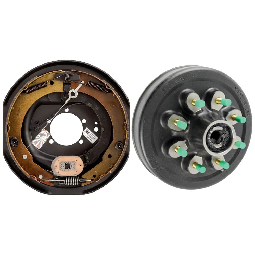 Lippert 12" self‑adjusting trailer brake & oil‑bath drum hub kit, 8‑on‑6.5, Dexter & Alko compatible