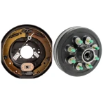 Lippert 12" self‑adjusting trailer brake & oil‑bath drum hub kit, 8‑on‑6.5, Dexter & Alko compatible