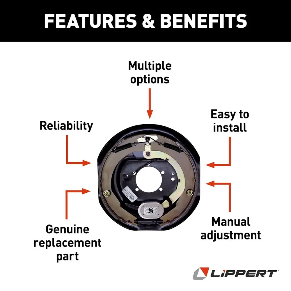Lippert 7K Axle 12x2 Pre-Greased Hub Drum and Right Hand Electric Brake Assembly