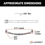 Lippert 21-inch Double-Eye Leaf Spring Pair for Dexter/Alko, 1,400 lb capacity, 2-pack