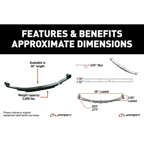 Lippert Tandem Axle Suspension Kit 3,500 lb 26" Springs Equalizer Hangers