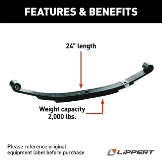 Lippert Tandem Double-Eye Leaf Spring Set, 24 inch, 2,000 lbs capacity, Dexter/Alko compatible
