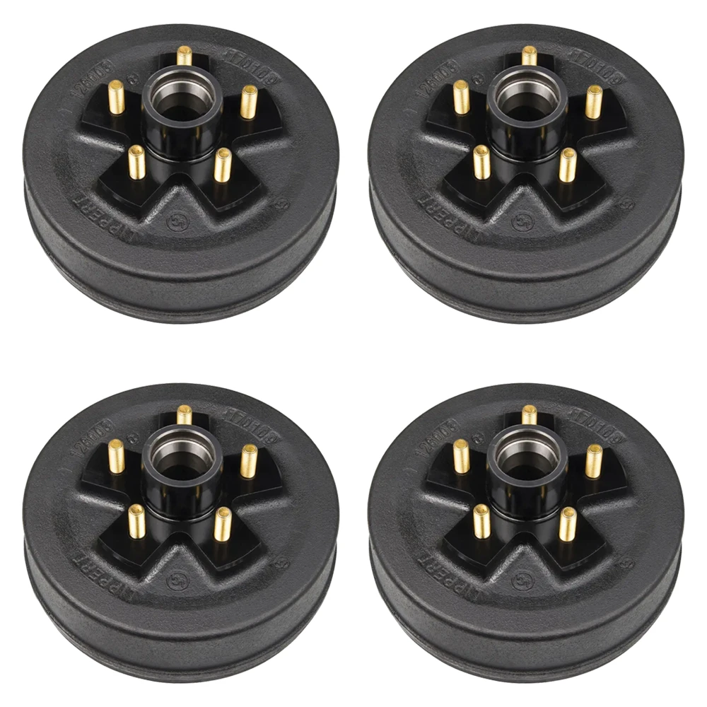 Lippert 3,500-lb tandem axle self-adjusting electric brake & 10-inch drum hub kit, 5-on-4.5, Dexter AL-KO compatible